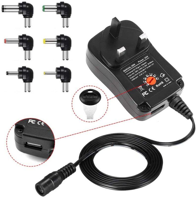 12v dc power supply power supply 30W Universal AC to DC Power Adapter 100-240V to 3V 4.5V 5V 6V 7.5V 9V 12V Multi Voltage Switching Power Supply Charger Plug for Household Electronics Routers Speakers