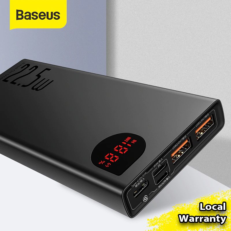 BASEUS 30000 / 20000 / 10000mAh 22.5W PD 20W Power Bank Adaman Metal Digital Display Quick Charge 3.0 + PD3.0 USB C Fast Charging Portable Powerbank for iPhone 14 13 12 Huawei Samsung Xiaomi