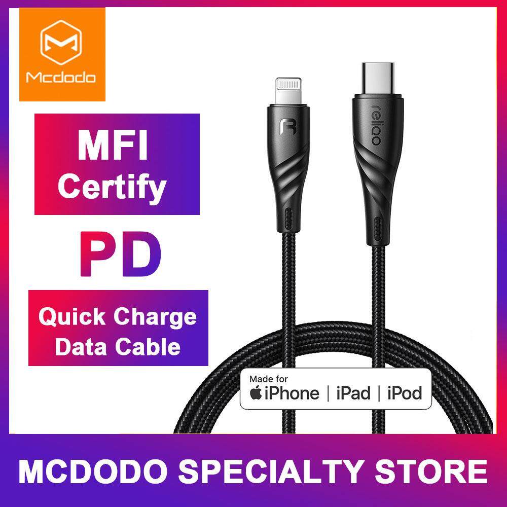 MCDODO USB PD Fast Charging Cable Type C to For Lightning 18W 2A Charger data USB C to For iPhone XR XS Max 8 Plus PD ISO Cable ++New product MFI certification iphone 12 pro max