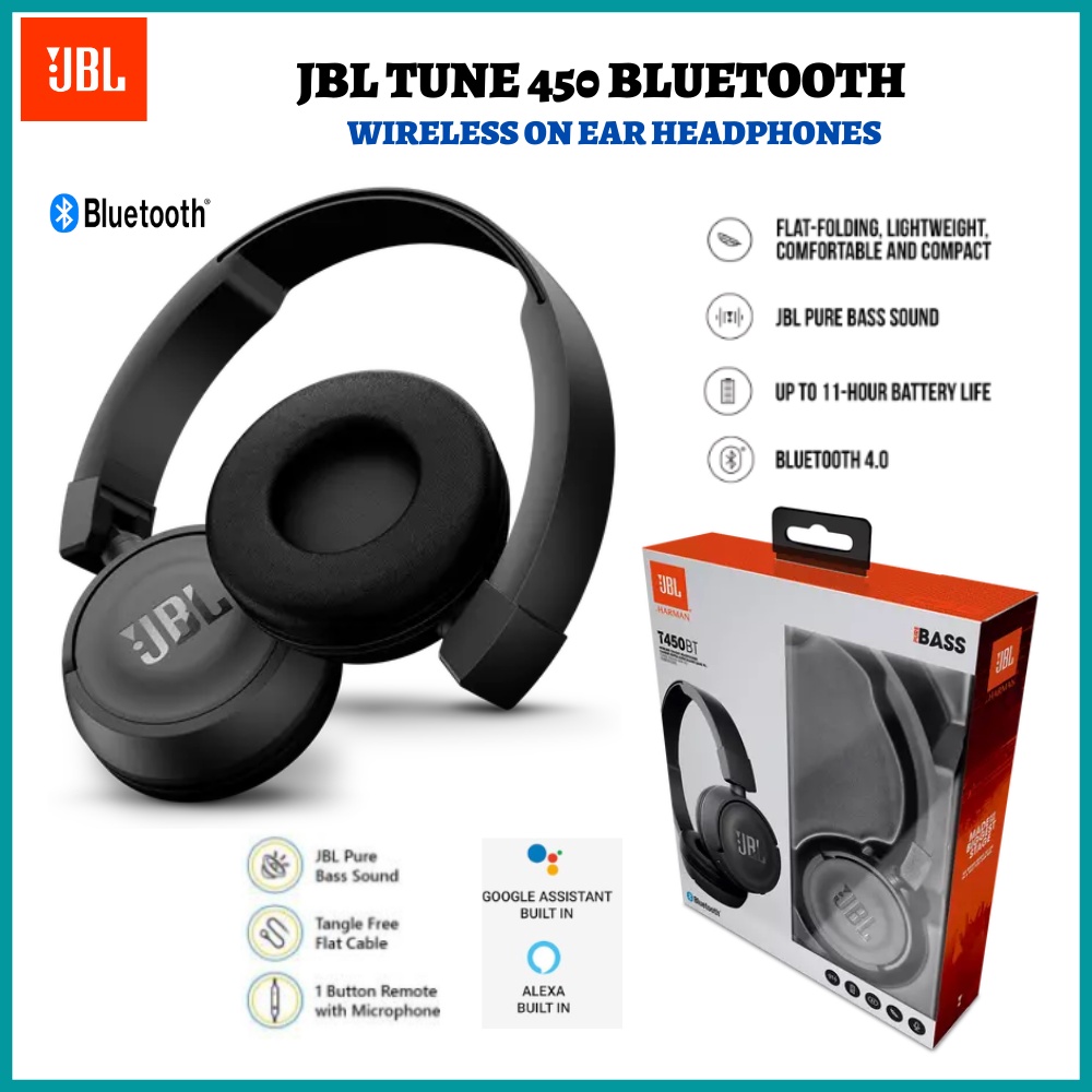 JBL TUNE 450 Bluetooth on Ear Headphones with Mic Wireless Headset