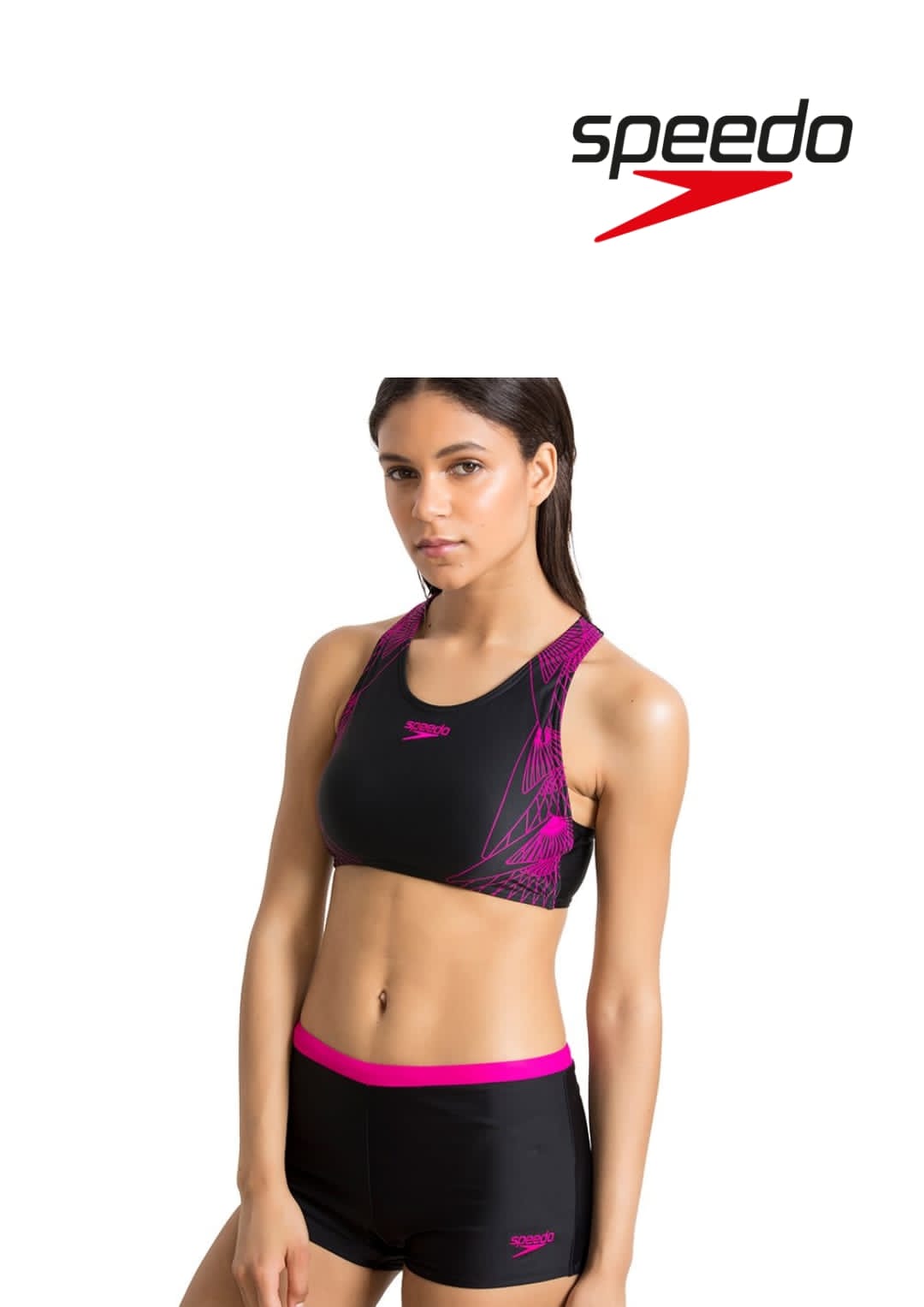 Speedo Female Swimwear Boom Placement Crop Top 2 Piece(Non-Returnable)