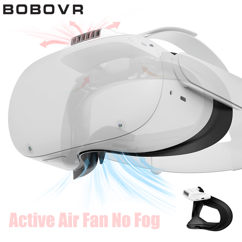 Amorus BOBOVR Accessories 】No Fog BOBOVR M2 Strap F2 for Oculus Quest 2 Active Air Fan No Fog Facial Interface Replace Face Pad  2 Speed Adjustable Relieve Lens Fogging for Quest 2【In Stock】