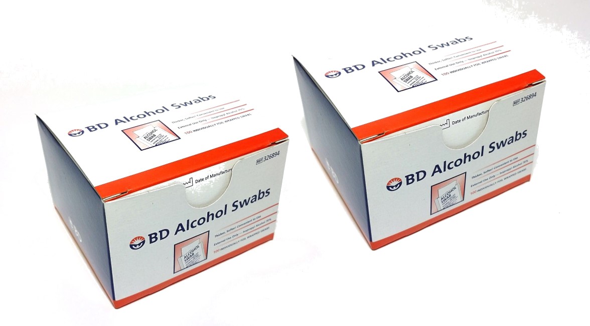 BD Alcohol Swab (USA) 100's x2 Boxes-200pcs DEAL
