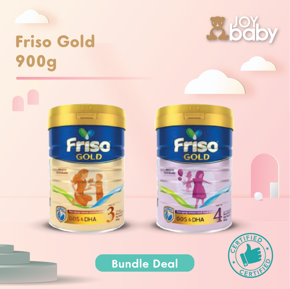 [New Launch, Upgraded Formula] Bundle of 3 Friso Gold stage 3 and 4  above 900g Tin 1 years old and up